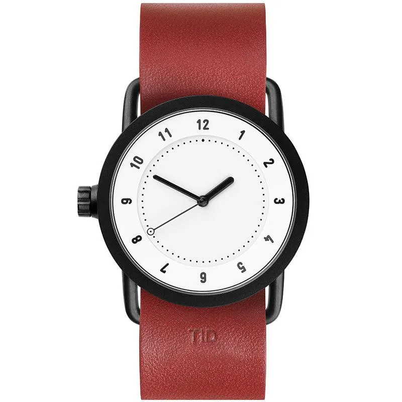 TID No.1 White Dial / Tan Leather Strap / Black Buckle