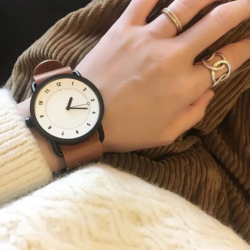 TID No.1 White Dial / Tan Leather Strap / Black Buckle