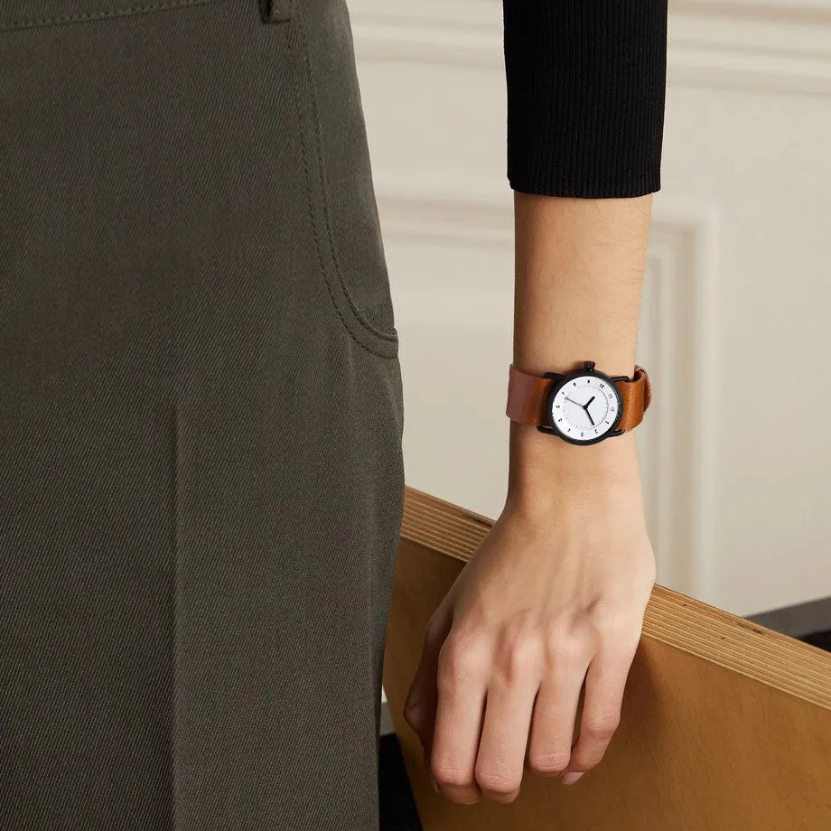 TID No.1 White Dial / Tan Leather Strap / Black Buckle