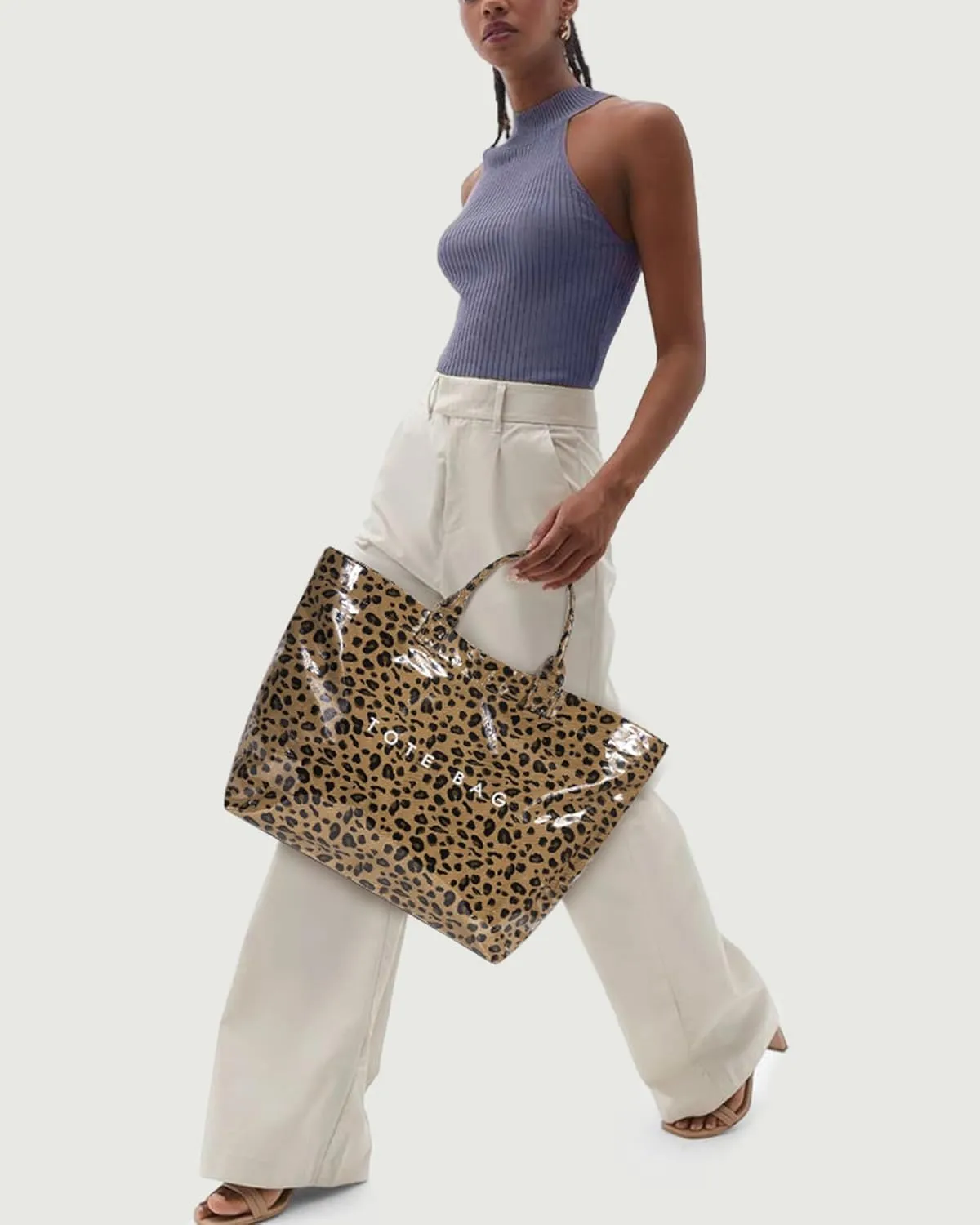 Tote Bag for Women Large PVC Tote Bag Plastic Handbag Letters Print Handbag Clear Hobo Bag