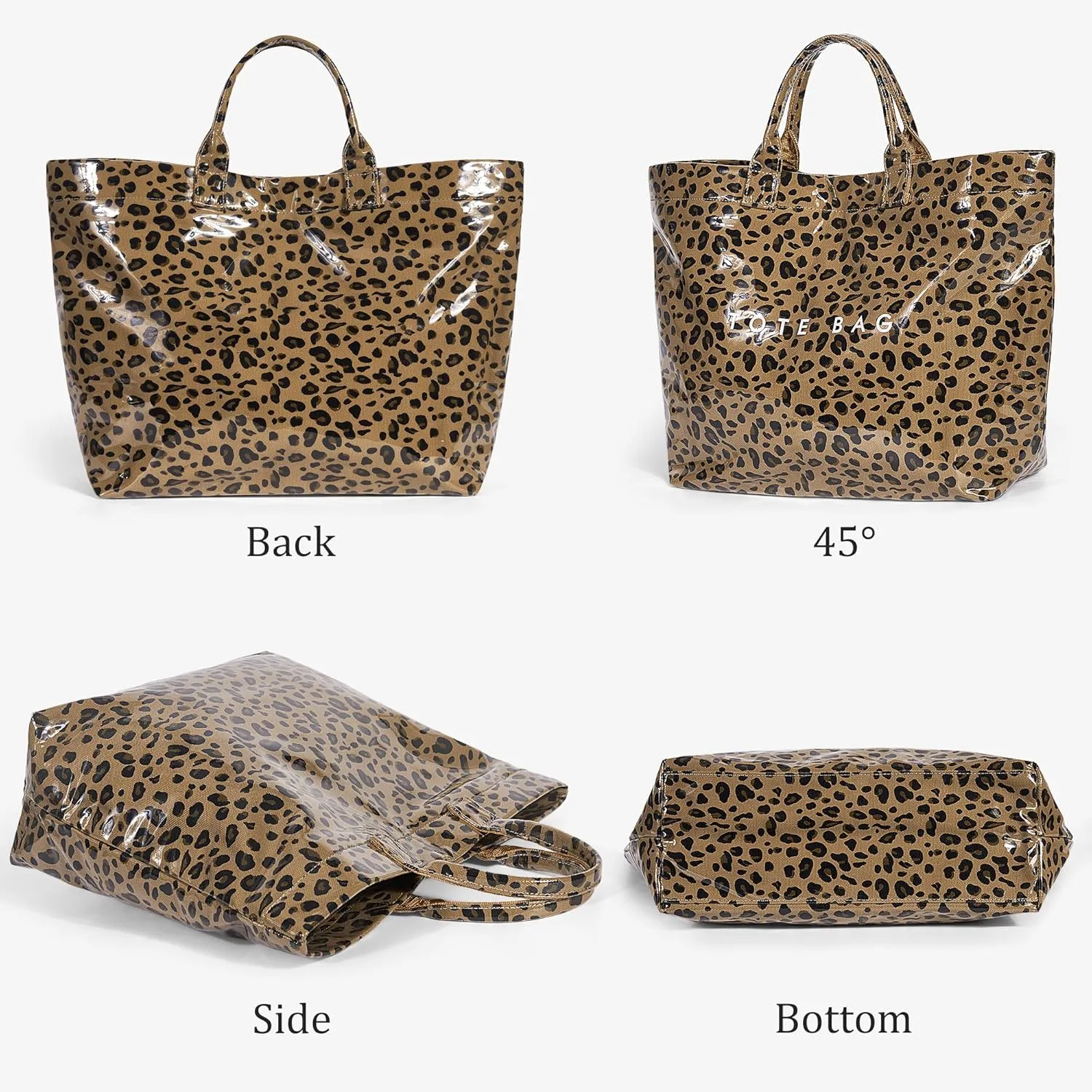 Tote Bag for Women Large PVC Tote Bag Plastic Handbag Letters Print Handbag Clear Hobo Bag