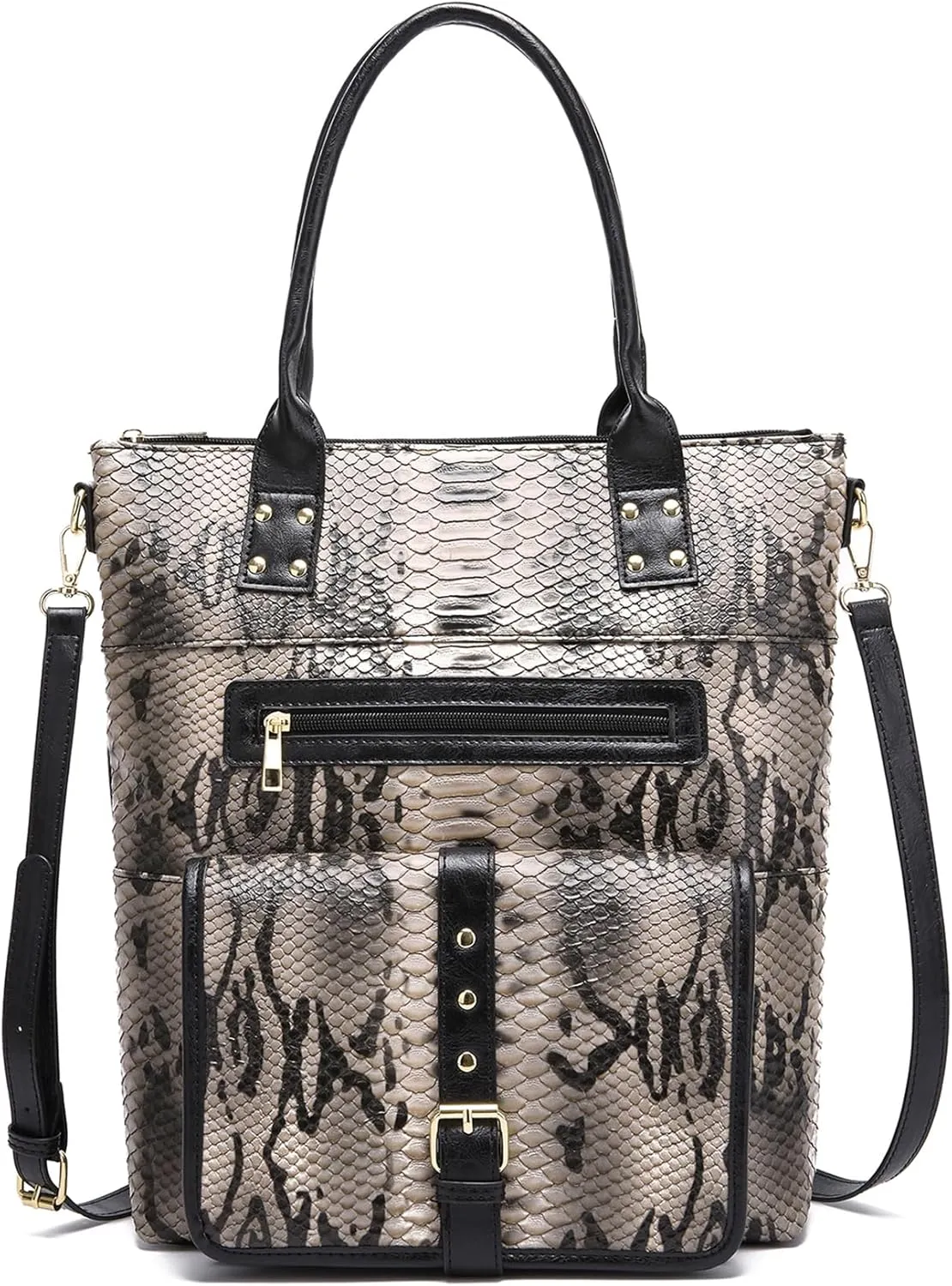 Tote Bags for Women Snake Printed Large Top Handle Handbags Ladies Hobo Purse with Pockets Zipper PU Leather Crossbody Bag