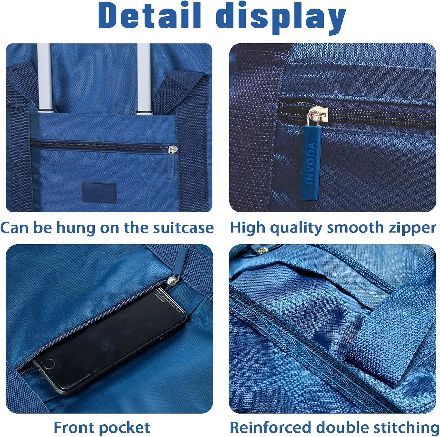 Travel Duffel Bag 8 PCS Foldable Travel Bag Carry on Luggage Bag Waterproof Tote Sports Gym Bag Lightweight Large Weekender Overnight Bag for Women and Men (8 PCS)