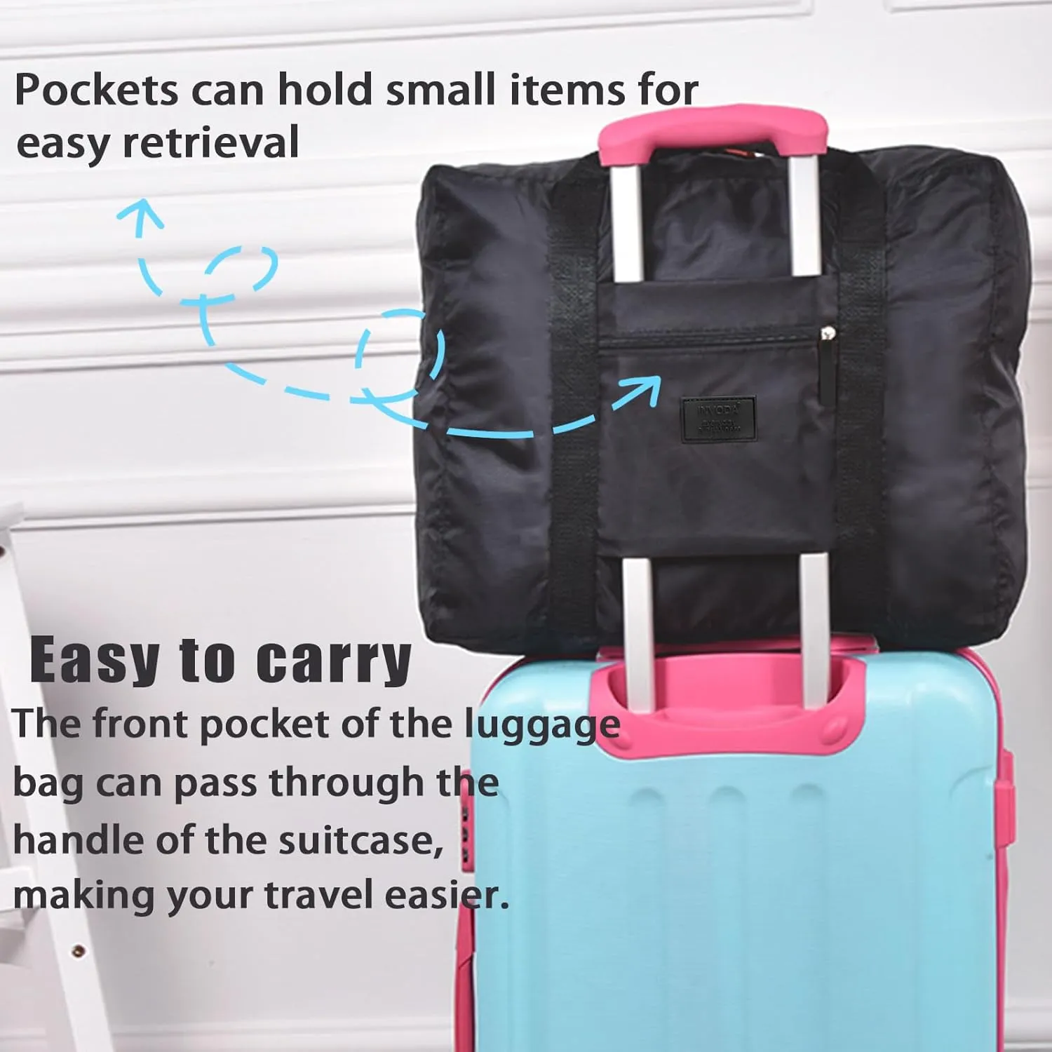 Travel Duffel Bag 8 PCS Foldable Travel Bag Carry on Luggage Bag Waterproof Tote Sports Gym Bag Lightweight Large Weekender Overnight Bag for Women and Men (8 PCS)