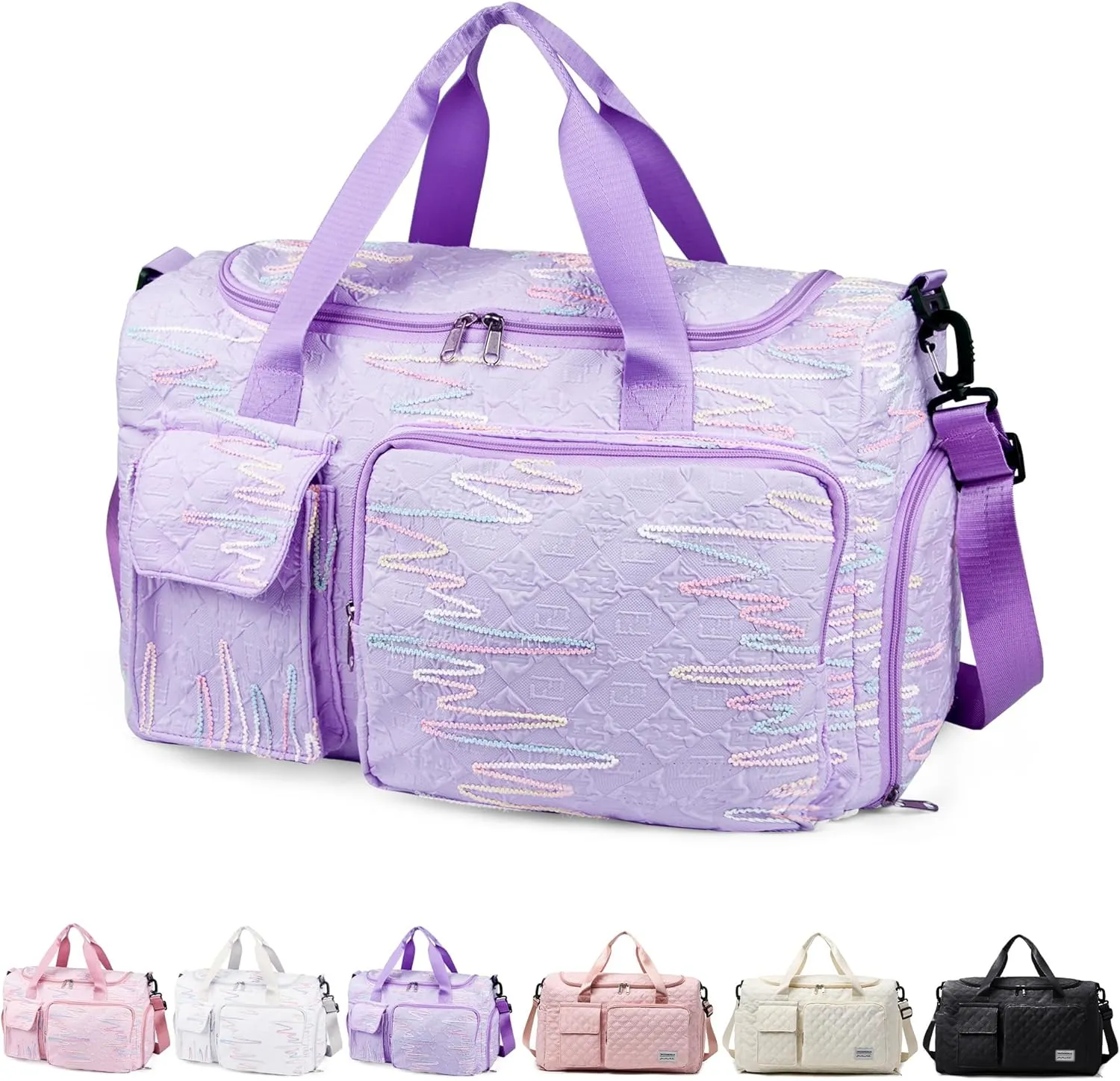 Travel Duffle Bag Waterproof Weekender Carry on Luggage Tote Bags for Women Sport Luggage Large Yoga Gym Trolley Sleeve Overnight Travel Business Bag Purple