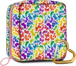 Travel Makeup Bag, Cute Cosmetic Bag Toiletry Bag for Women, Mini Make Up Pouches, Purse Cosmetic Organizer Cute Colorful Butterfly