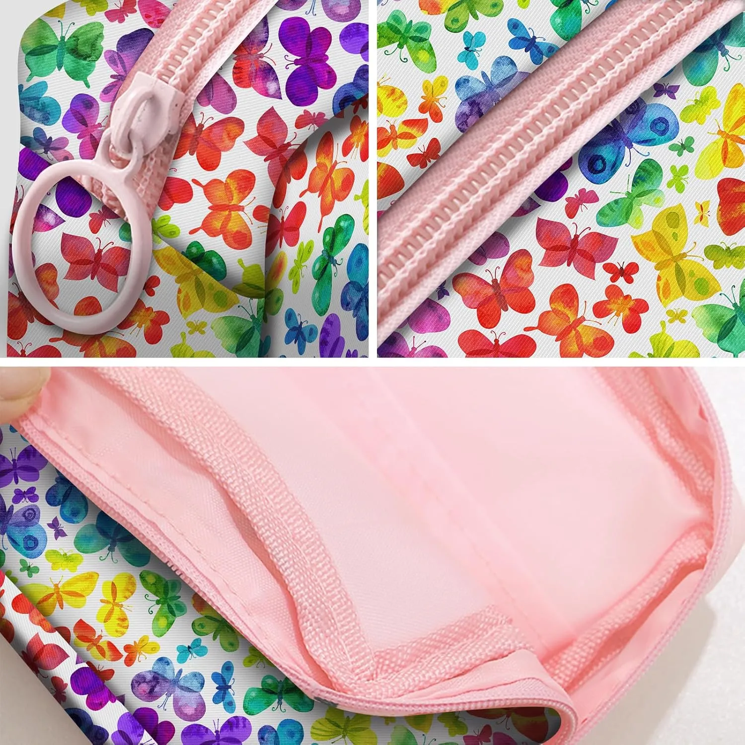 Travel Makeup Bag, Cute Cosmetic Bag Toiletry Bag for Women, Mini Make Up Pouches, Purse Cosmetic Organizer Cute Colorful Butterfly
