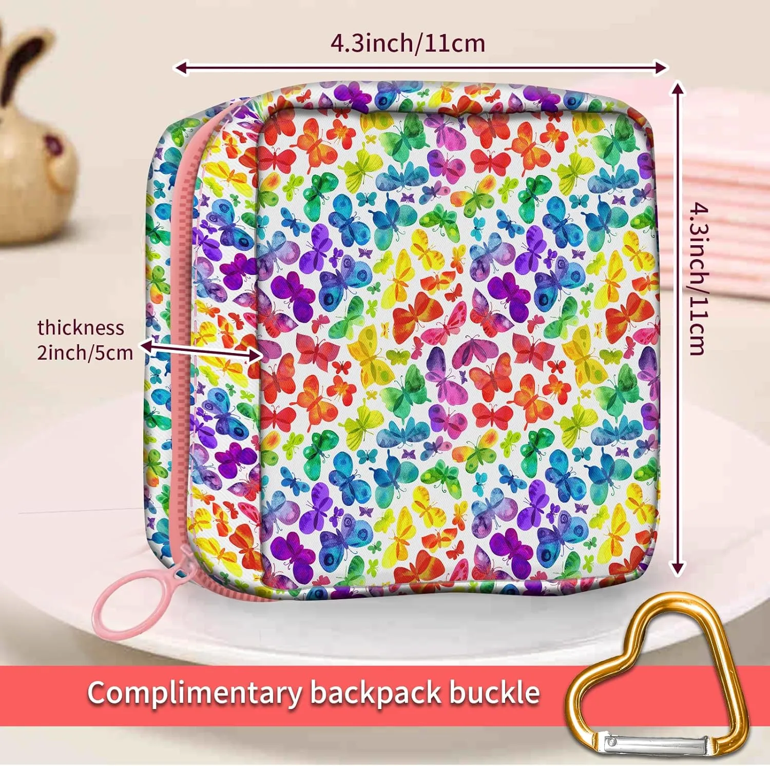 Travel Makeup Bag, Cute Cosmetic Bag Toiletry Bag for Women, Mini Make Up Pouches, Purse Cosmetic Organizer Cute Colorful Butterfly