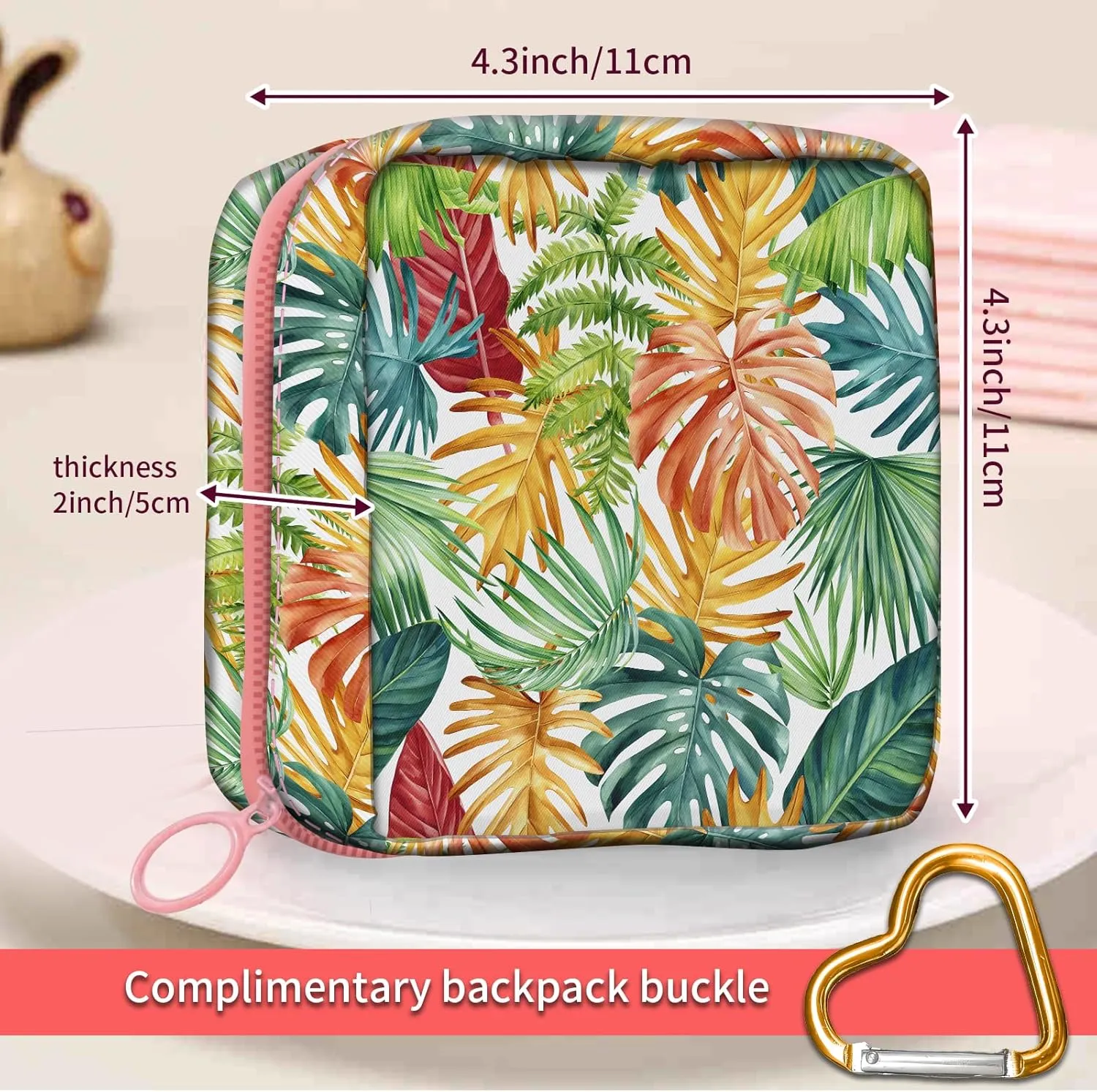 Travel Makeup Bag, Cute Cosmetic Bag Toiletry Bag for Women, Mini Make Up Pouches, Purse Cosmetic Organizer Cute Colorful Palm Leaf