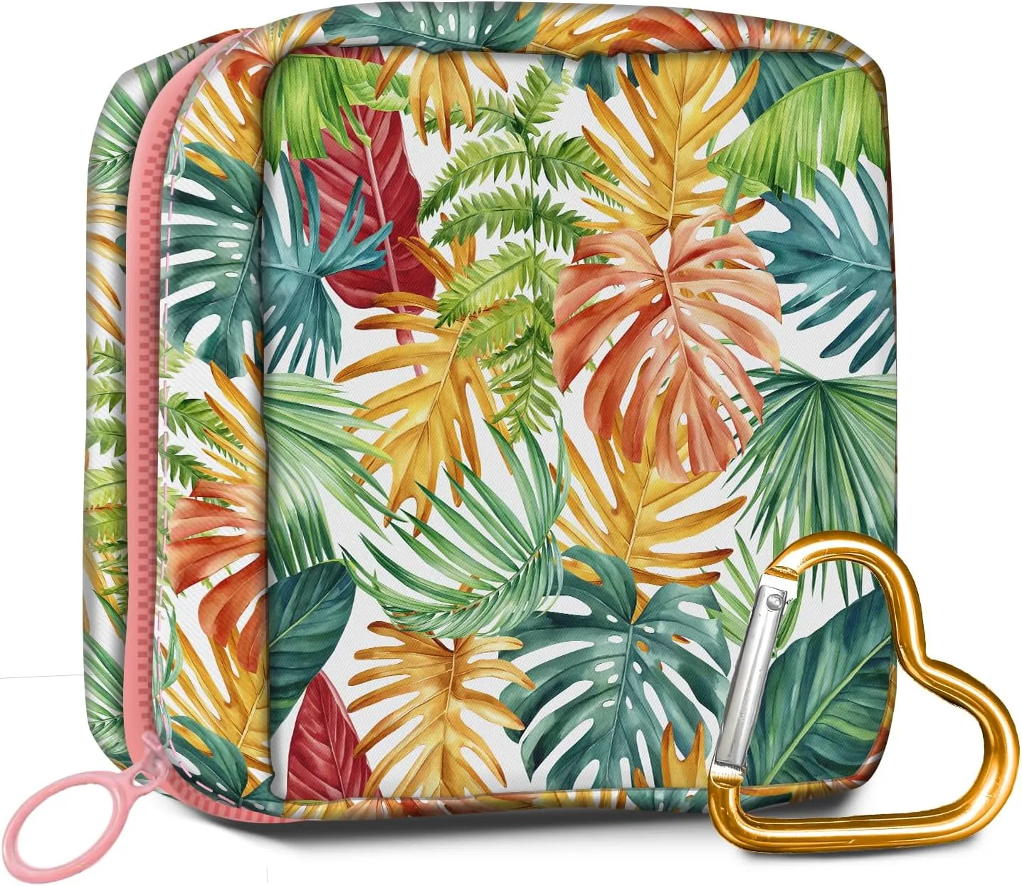 Travel Makeup Bag, Cute Cosmetic Bag Toiletry Bag for Women, Mini Make Up Pouches, Purse Cosmetic Organizer Cute Colorful Palm Leaf