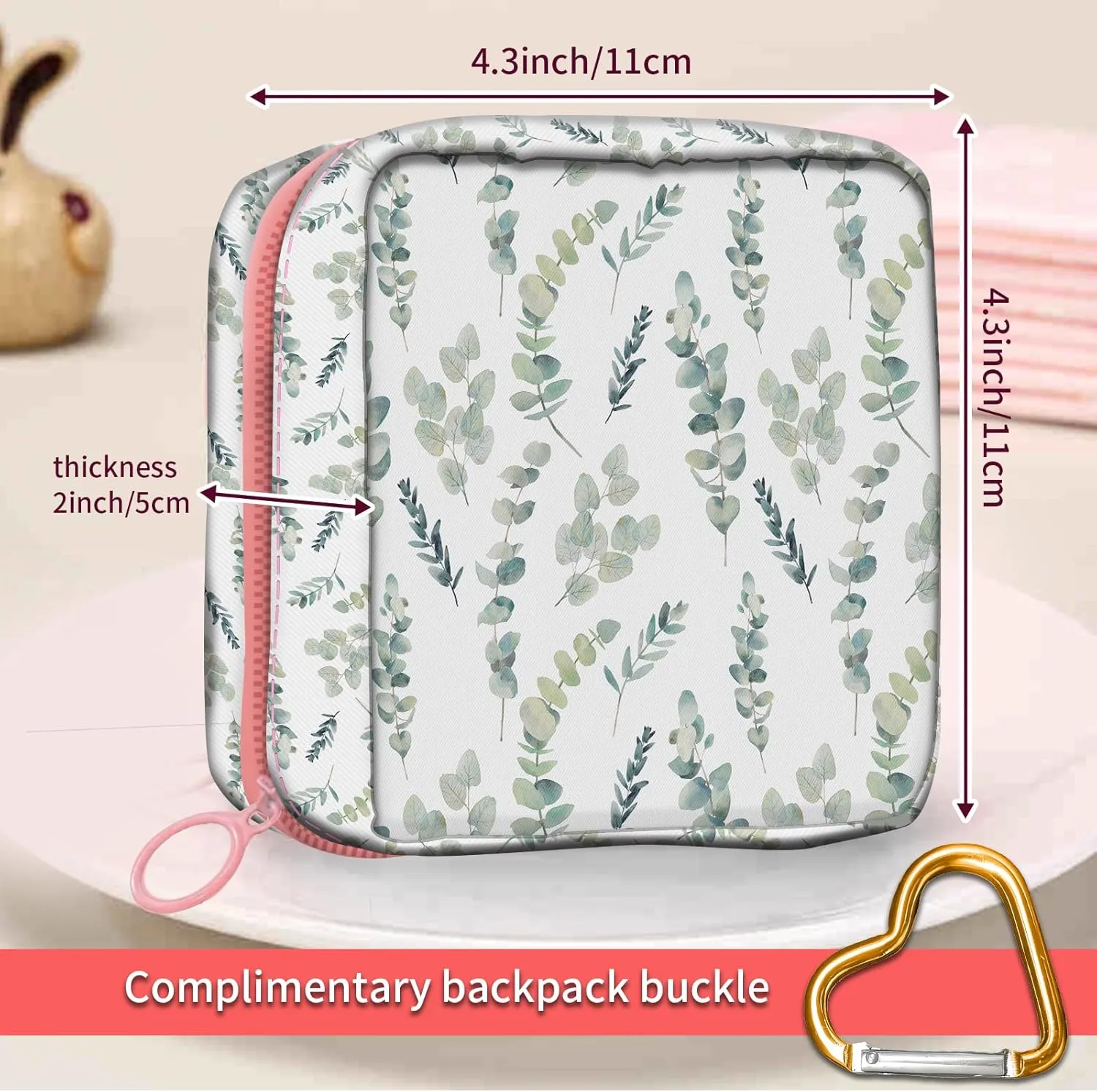 Travel Makeup Bag, Cute Cosmetic Bag Toiletry Bag for Women, Mini Make Up Pouches, Purse Cosmetic Organizer Cute Leaf