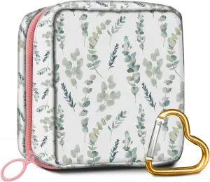 Travel Makeup Bag, Cute Cosmetic Bag Toiletry Bag for Women, Mini Make Up Pouches, Purse Cosmetic Organizer Cute Leaf
