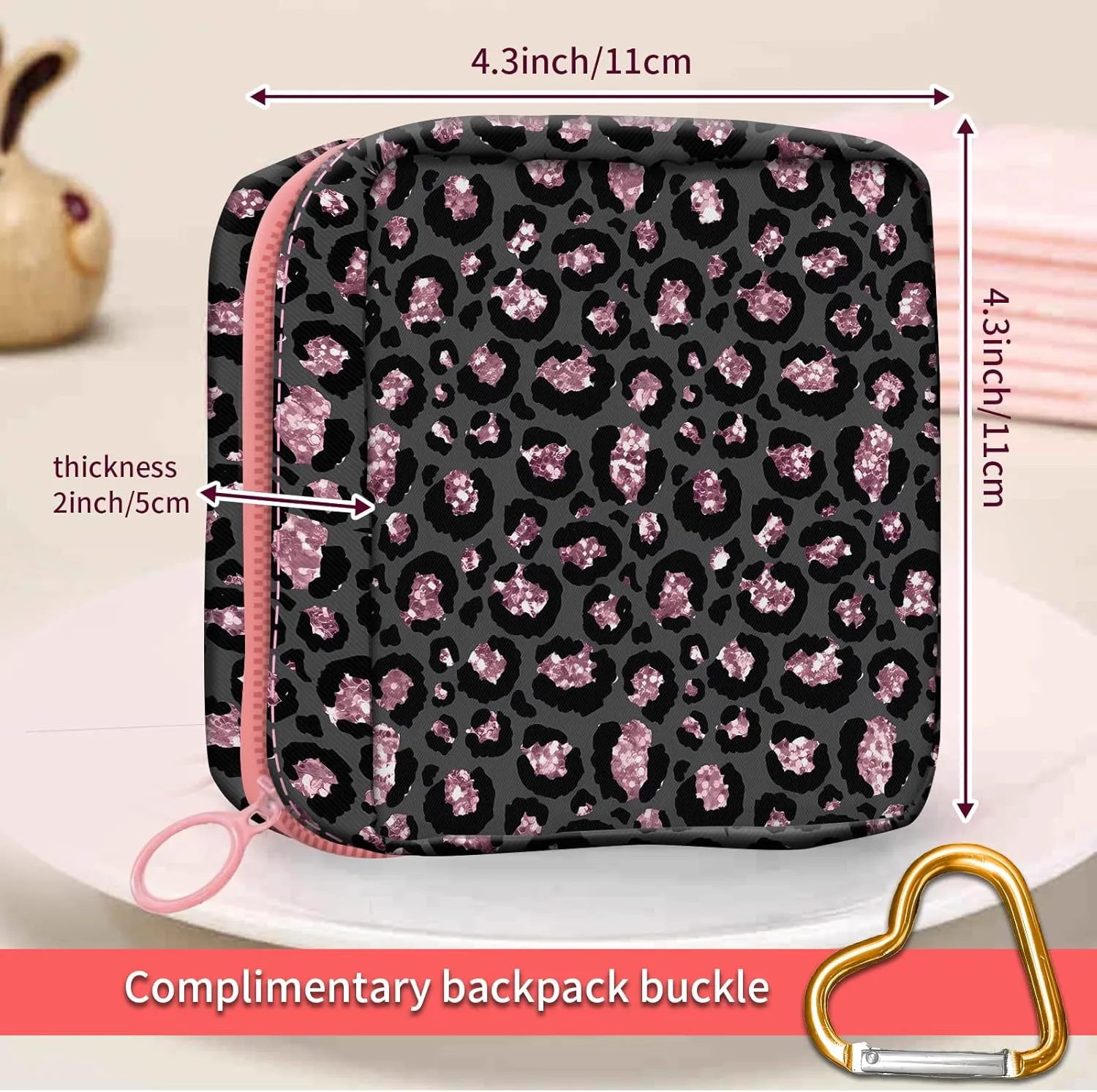 Travel Makeup Bag, Cute Cosmetic Bag Toiletry Bag for Women, Mini Make Up Pouches, Purse Cosmetic Organizer Luxury Pink Black Leopard