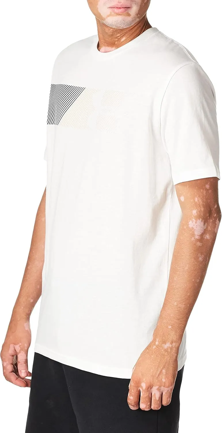 Under Armour Men's White Modern Ribbed Collar Short Sleeve T-Shirt