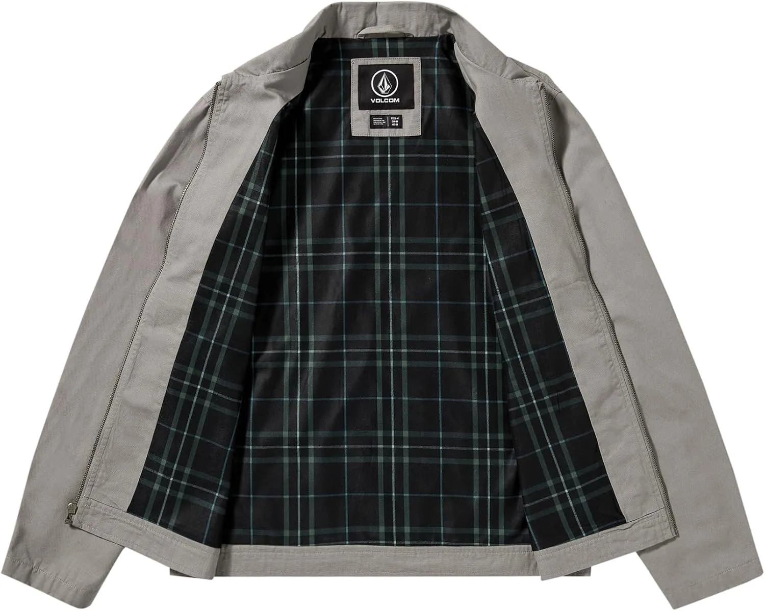 Volcom Men's Oak Drive Modern Fit Flannel Lined Zip Garage Jacket