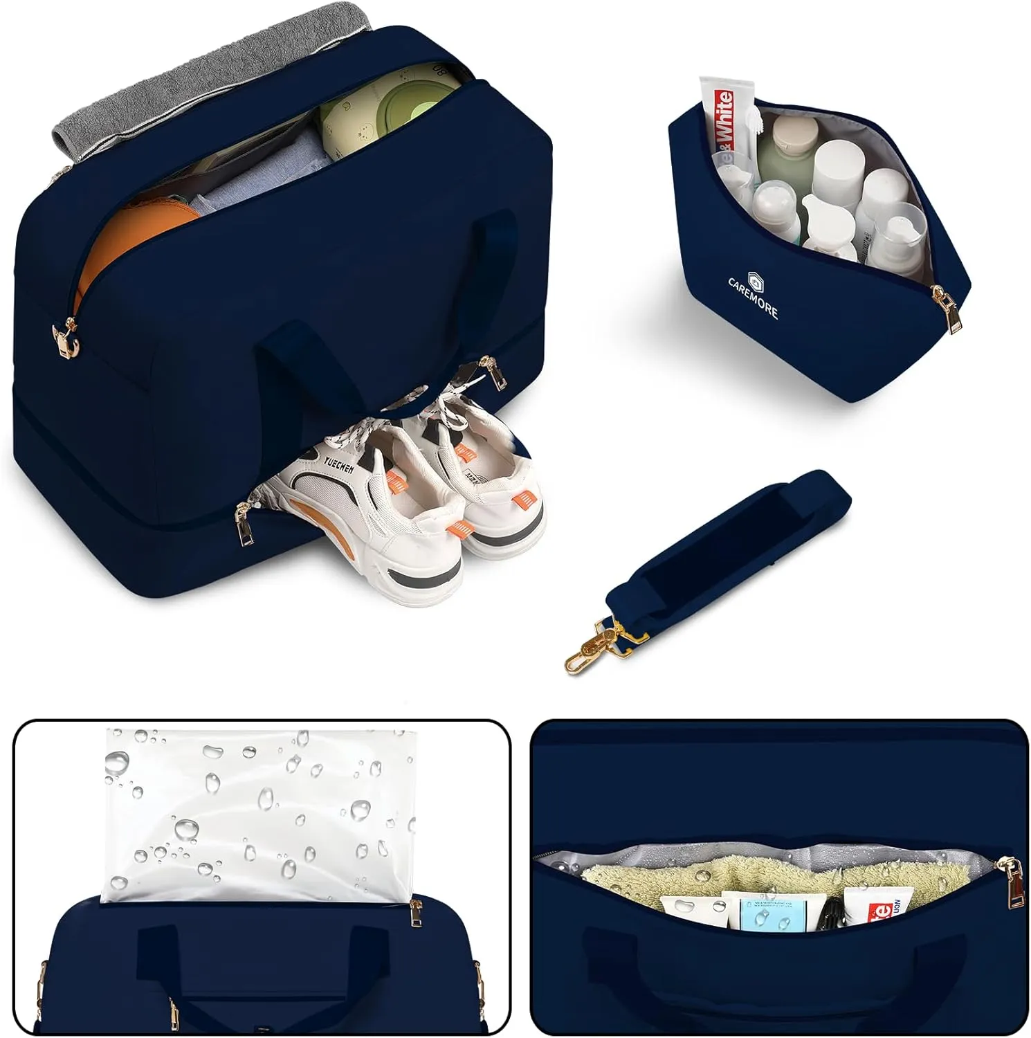 Weekender Bags for Women Travel,Duffle Bag for Men Travel with Shoe Compartment,Personal Item Bag for Airlines,Overnight Bags Carry On Tote Bag Gym Bag 21(Blue)