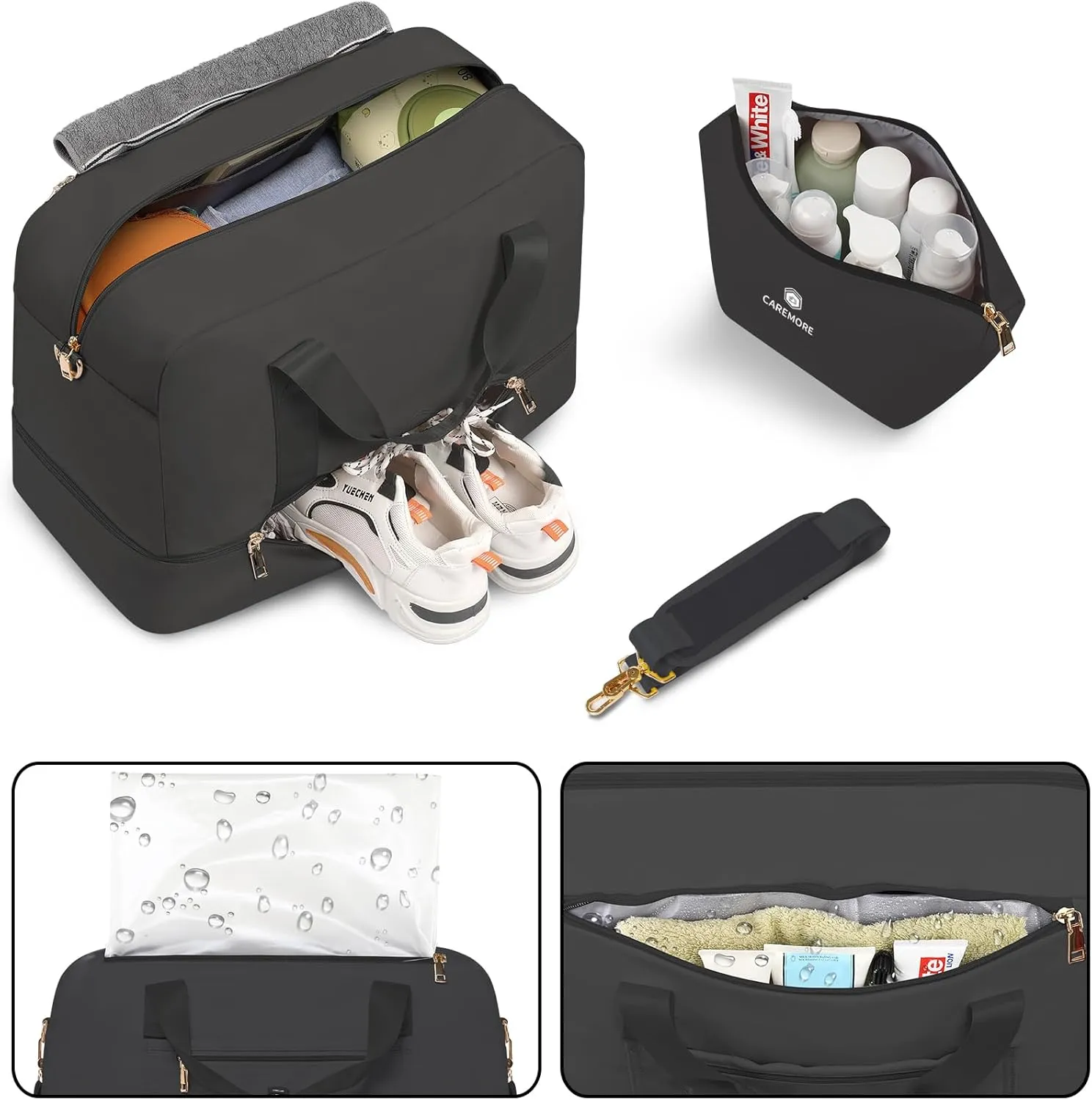 Weekender Bags for Women Travel,Duffle Bag for Men Travel with Shoe Compartment,Personal Item Bag for Airlines,Overnight Bags Carry On Tote Bag Gym Bag 21(Grey)