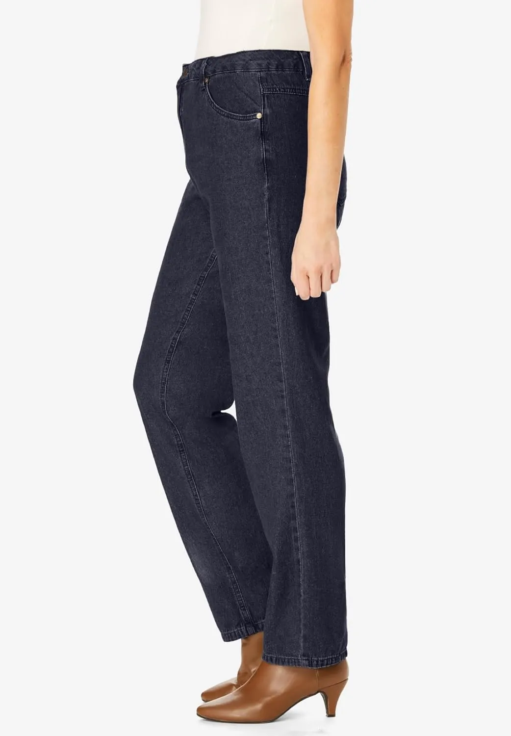 Woman Within Plus Size Perfect Relaxed Cotton Denim Jean