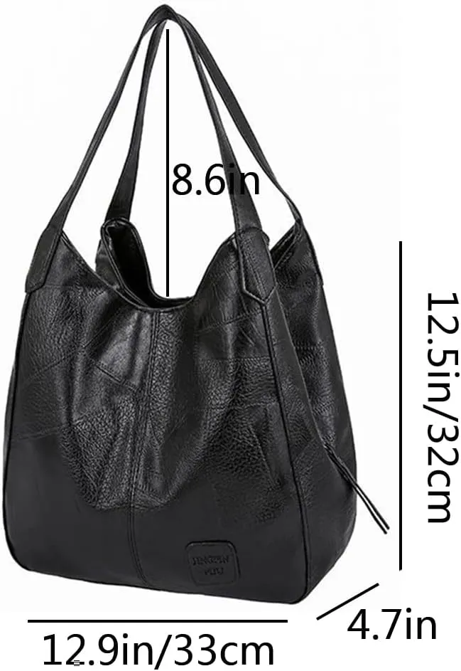 Women Retro Hobo Shoulder Bag Purse Tote Bags Soft PU Leather Handbag Satchel