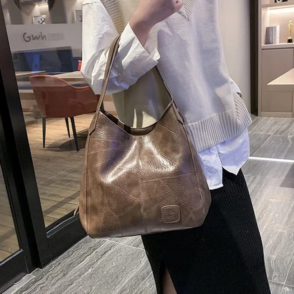Women Retro Hobo Shoulder Bag Purse Tote Bags Soft PU Leather Handbag Satchel