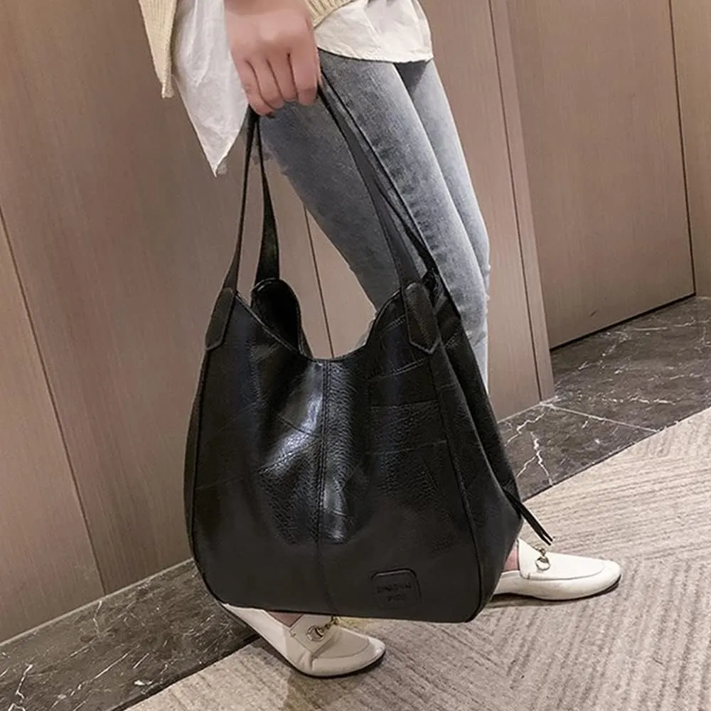 Women Retro Hobo Shoulder Bag Purse Tote Bags Soft PU Leather Handbag Satchel