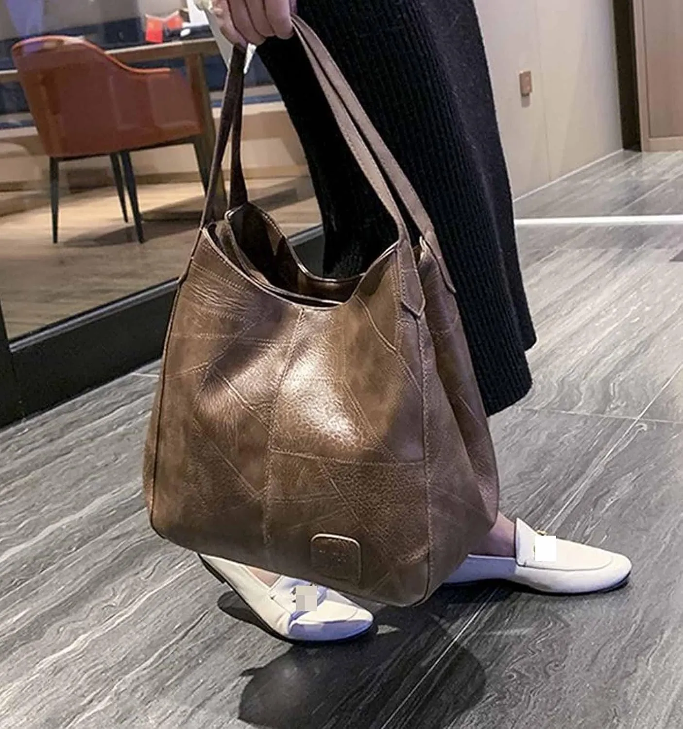 Women Retro Hobo Shoulder Bag Purse Tote Bags Soft PU Leather Handbag Satchel