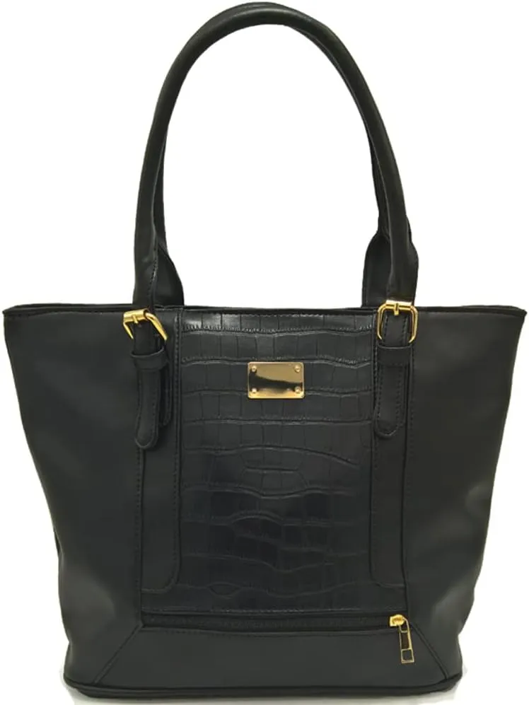 Women Shoulder Bags Crocodile Pattern Bucket Bag Contrasting Colors Tote Bag Large Capacity Handbag