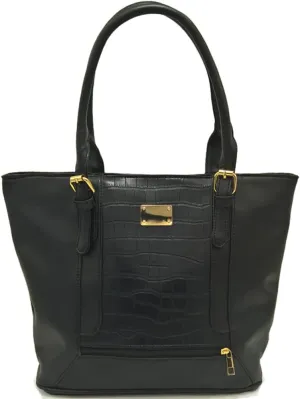 Women Shoulder Bags Crocodile Pattern Bucket Bag Contrasting Colors Tote Bag Large Capacity Handbag