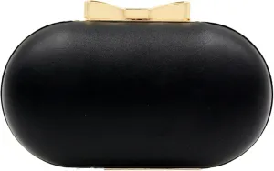 Women Soft PU Leather Evening Bag Clutch, Crossbody Bag with Detachable Chain Strap for Wedding Cocktail Party (Color : Black)
