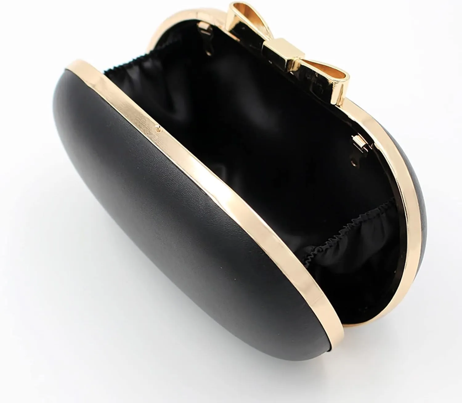 Women Soft PU Leather Evening Bag Clutch, Crossbody Bag with Detachable Chain Strap for Wedding Cocktail Party (Color : Black)