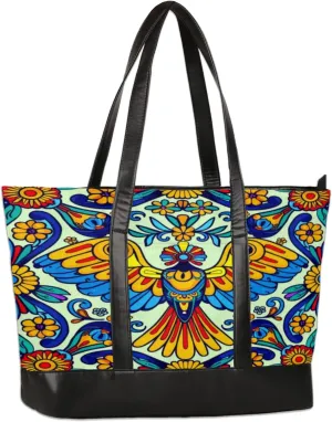 Women Tote Bag with Zipper, Shopper Handbag Travel Purse, PU Leather Laptop Tote Bags, Weekender Bags