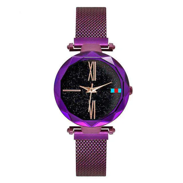 Women Watches Rose Gold Starry Sky Luxury Magnetic Mesh Rhinestone Quartz Wristwatch Lady Female Diamond Watch relogio feminino