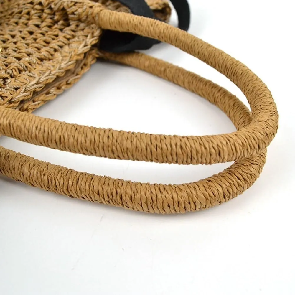 Women's Large Straw Beach Handbags Tote Bags for Summer Soft Woven Crossbody Shoulder Purse Perfect for Travel Vacation