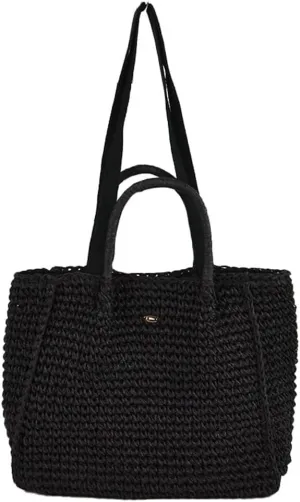 Women's Large Straw Beach Handbags Tote Bags for Summer Soft Woven Crossbody Shoulder Purse Perfect for Travel Vacation