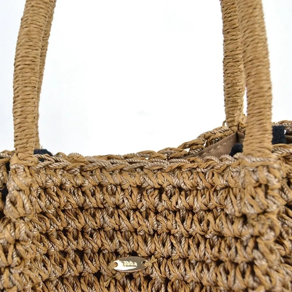 Women's Large Straw Beach Handbags Tote Bags for Summer Soft Woven Crossbody Shoulder Purse Perfect for Travel Vacation