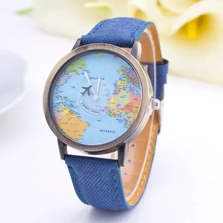 World Map Dial Watches
