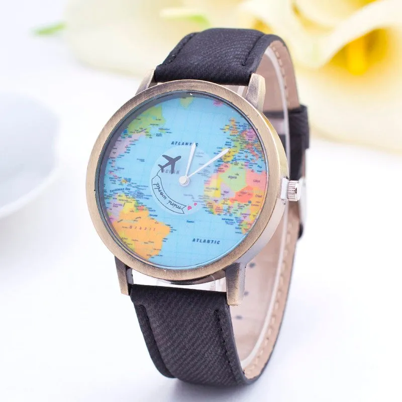 World Map Dial Watches