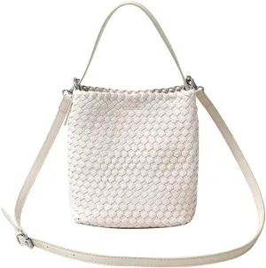 Woven Crossbody Purse Clutch for Women Trendy Woven Tote Bags Shoulder Hobo Bag Satchel Mini PU Leather Top-Handle Handbag